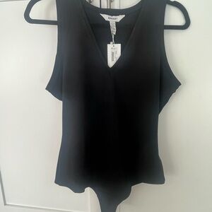 Spanx Black V-Neck Tank Bodysuit